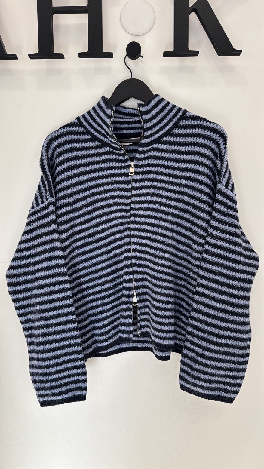 GILET ZIP À RAYURES