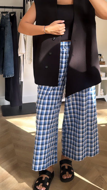 PANTALON VICHY AZUR