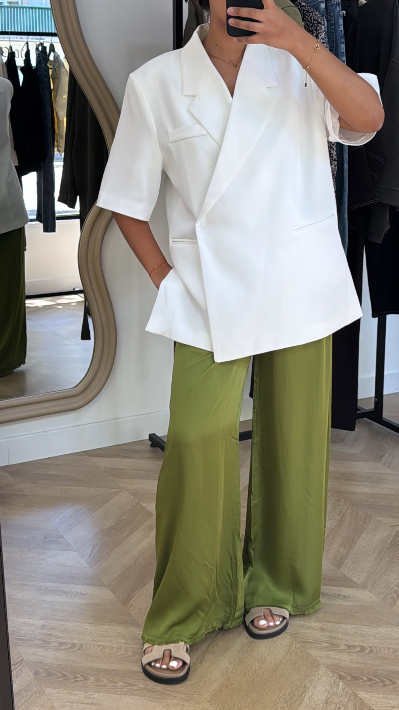 PANTALON SATIN [VERT PISTACHE]