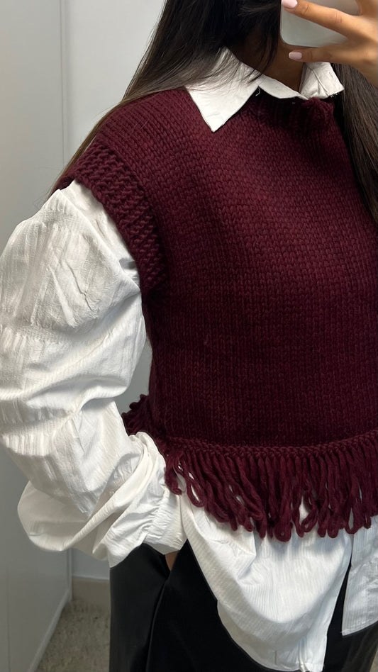 PULL SANS MANCHES [BORDEAUX]