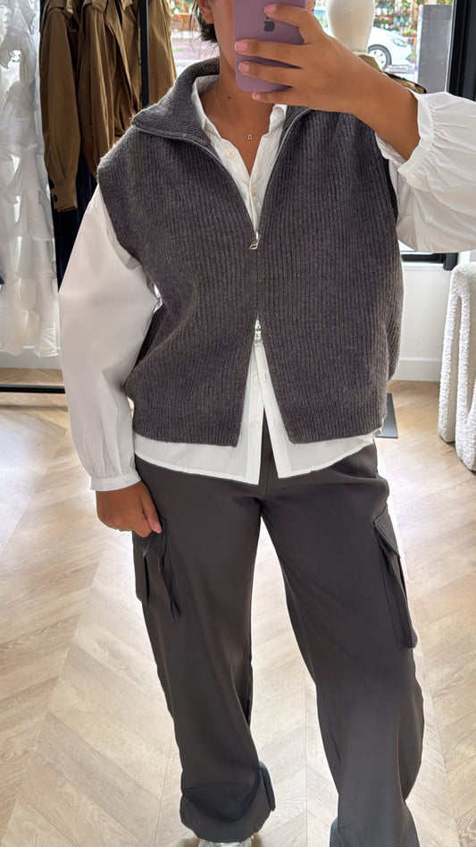 GILET GRIS