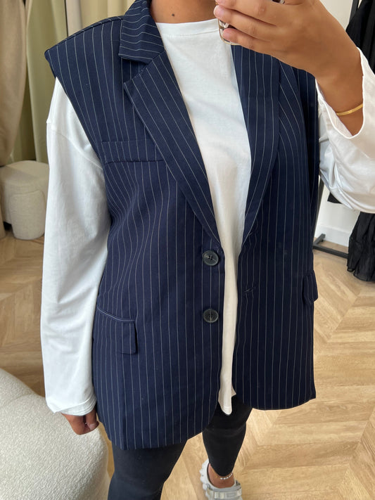 Blazer sans manches oversize