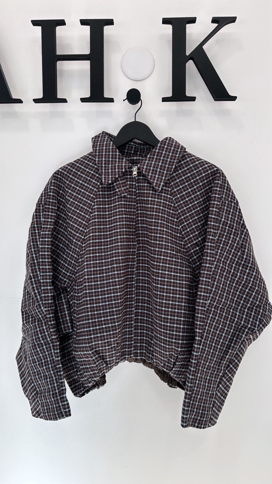 VESTE ZIP À CARREAUX