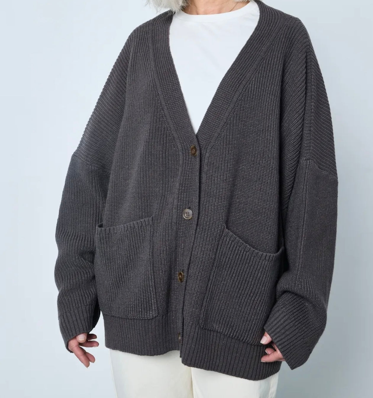 Gilet oversize [gris foncé marronné]