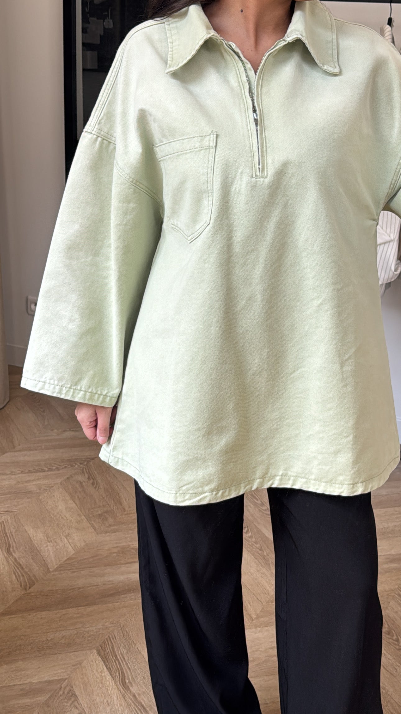 CHEMISE EN JEAN [VERT POMME]