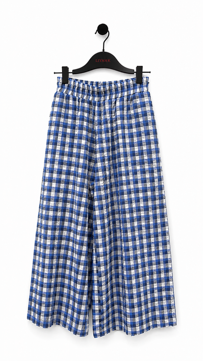 PANTALON VICHY AZUR