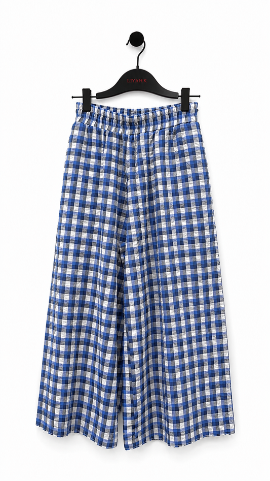 PANTALON VICHY AZUR