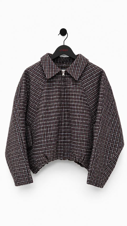 VESTE ZIP À CARREAUX